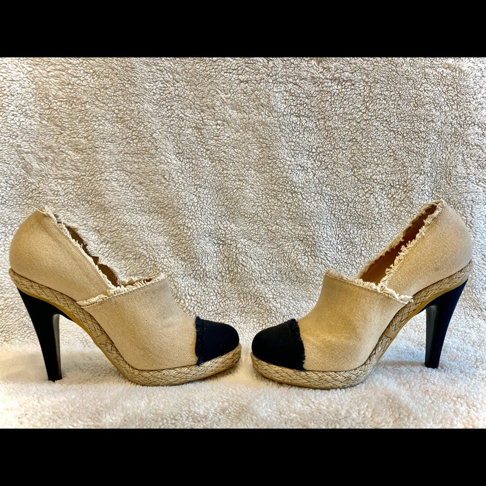 CHANEL Canvas Cap Toe Espadrille Booties (39.5) - Picture 4 of 14
